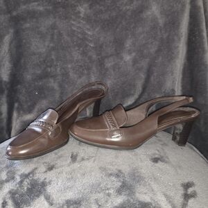 Elegant Brown Slingback Heels